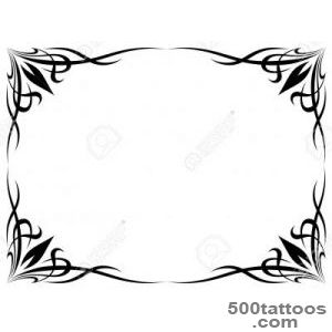 Simple Black Tattoo Ornamental Decorative Frame Isolated Royalty _36