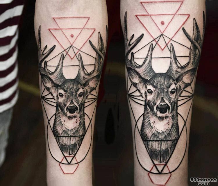 Dotwork deer tattoo by Timur Lysenko  No. 1403_9