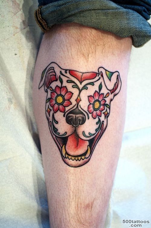 Sugar skull dog tattoo. I think I need this in my life! Except my ..._9
