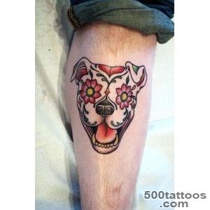 Sugar skull dog tattoo I think I need this in my life! Except my _9