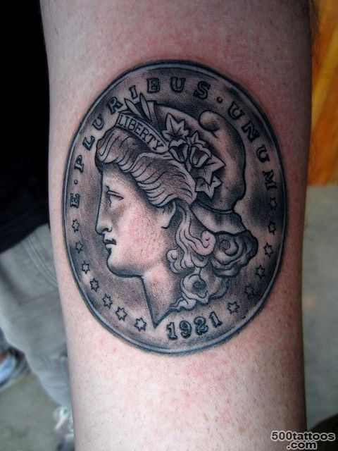 Morgan Silver Dollar Tattoo Tattoo by Tyler Adams in Portland ..._15
