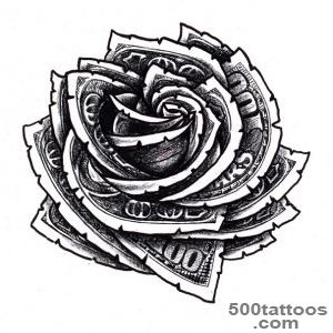 Hundred Dollar Bill Rose Floral Tattoo Design  Tat tat tat it up _3