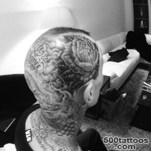 Travis Barker Inks His Dome  Celebrity Tattoo Design_26