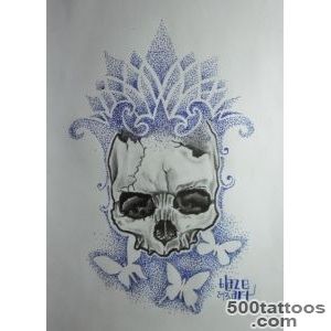 Dot with realistic skull, tattoo design by Blaze Art  Tattoocom_23