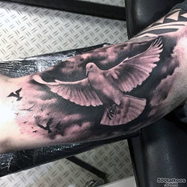 50 Dove Tattoos For Men   Soaring Designs With Harmony_11