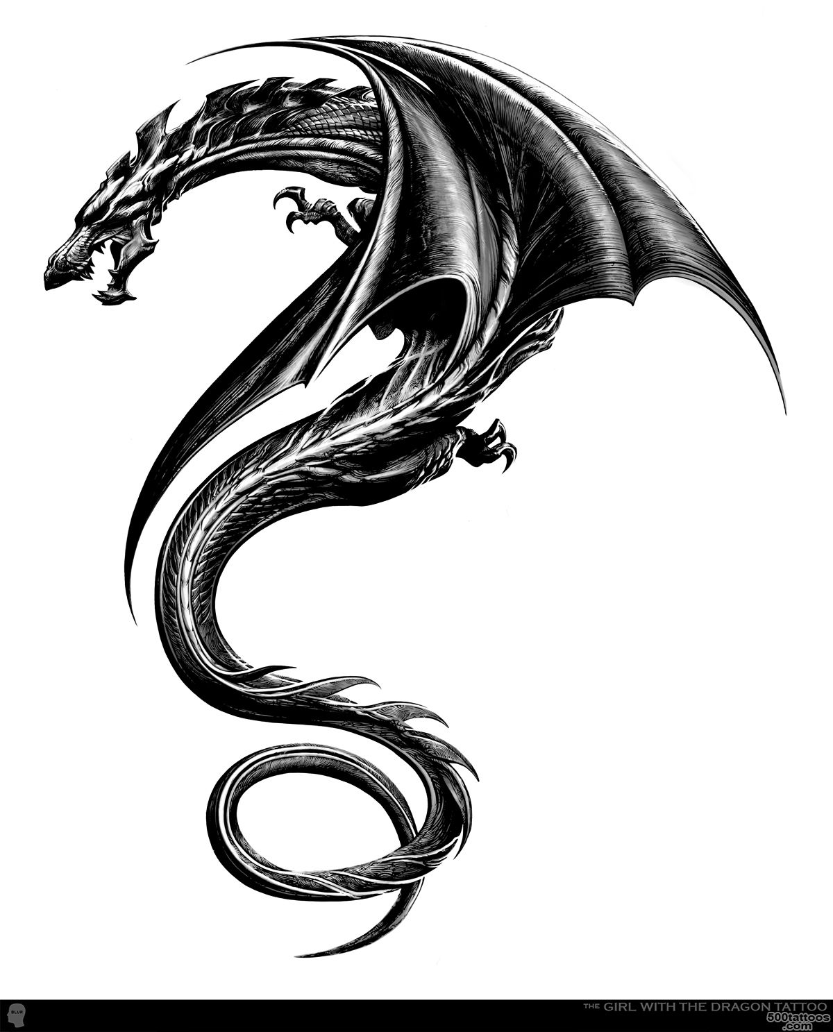 Beautiful Flying Dragon Tattoo Design_5