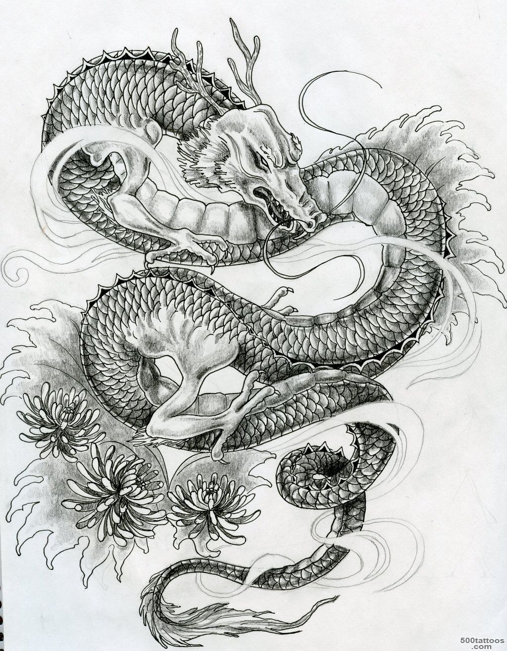 DeviantArt More Like Asian dragon tattoo sketch by MarinaAlex_36