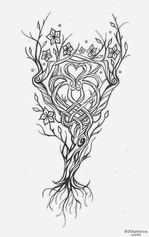 A neo-traditional drawn tattoo on the spine with elegant detail