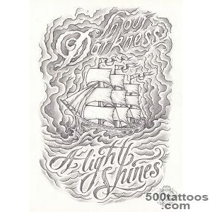 Artistic drawn tattoo in watercolor style on the thigh