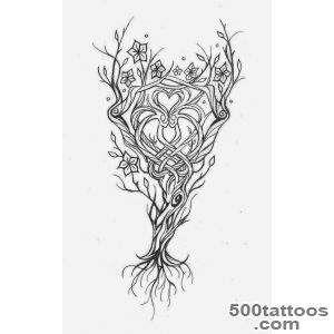 A neo-traditional drawn tattoo on the spine with elegant detail