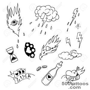 Drawn tattoo in striking abstract style on the back