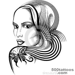 Traditional drawn tattoo with delicate linework on the ribs