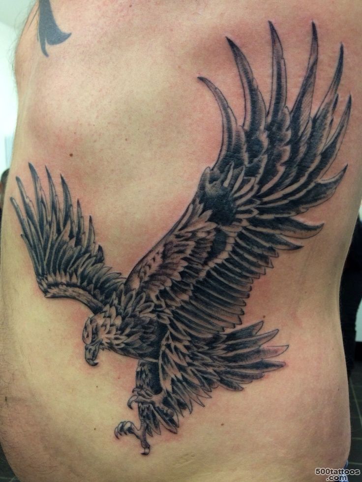 Black and grey eagle tattoo on my ribs  Tattoo ideas  Pinterest ..._49
