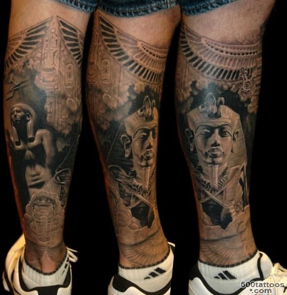 Calf Leg Egypt Tattoo by James Tattoo Art_40