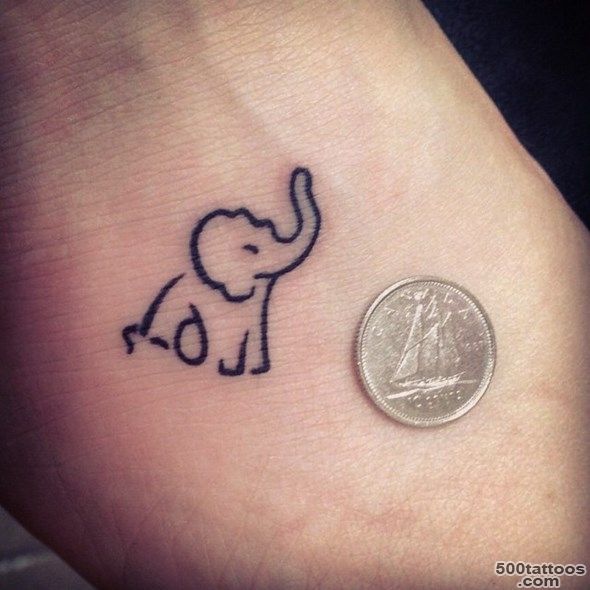 30 Adorable Tiny Elephant Tattoo_41
