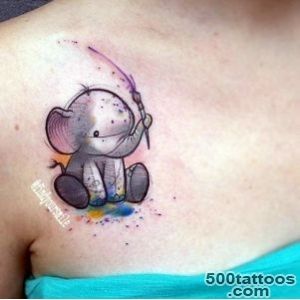 40 Lovely and Cute Elephant Tattoo Design   Bored Art_31