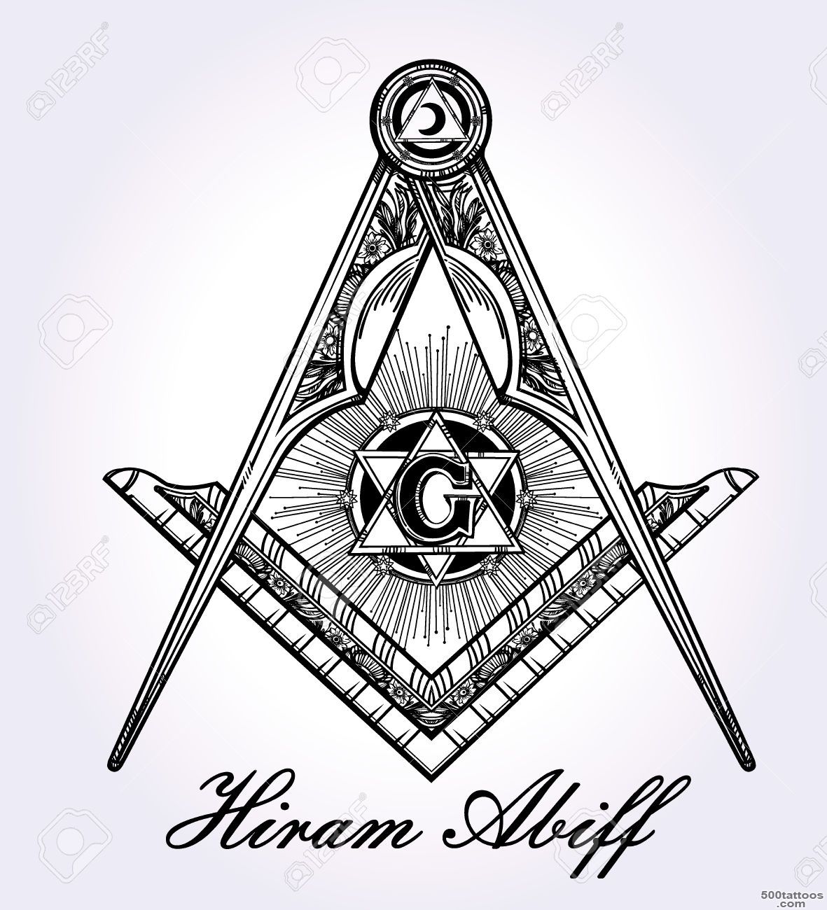 Freemasonry Emblem, Masonic Square Compass God Symbol. Trendy ..._39