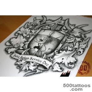 Family Coat Of Arms Tattoo Design   Dark Design Graphics  Graphic _22