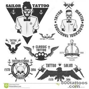 Set of emblems tattoo , tattoo machines and elements _ 34