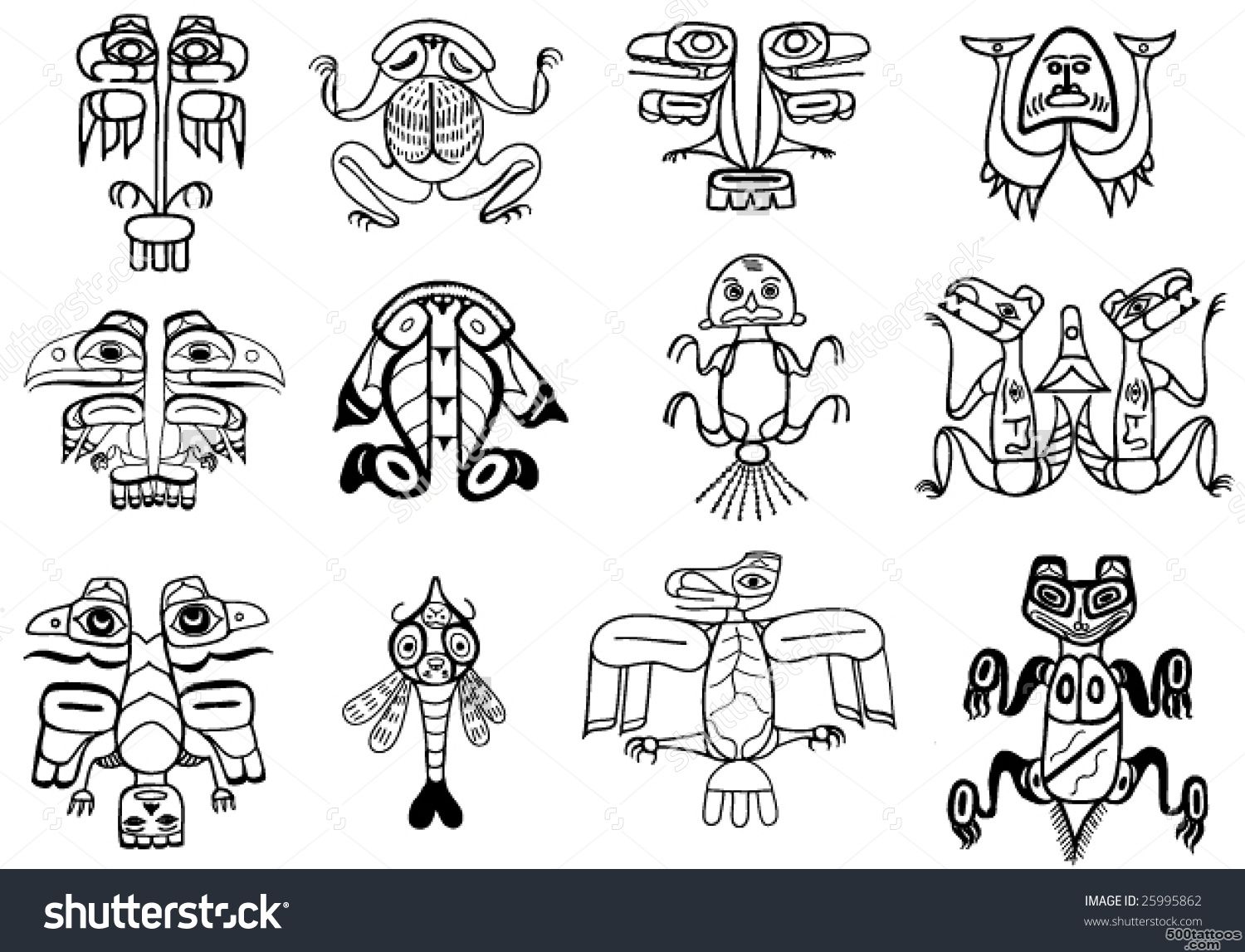 Tribal Ethnic Tattoos Stock Vector Illustration 25995862 ..._21
