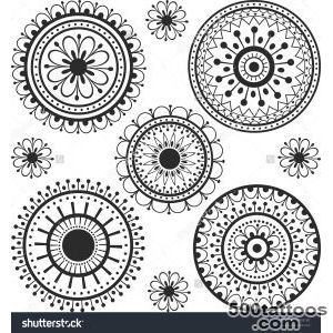 Set Ethnic Tattoos With Floral Elements Stock Vector Illustration _39