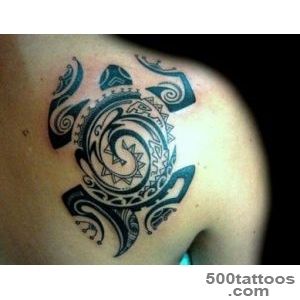 turtle on girl#39s shoulder ethnic polynesian tattoo   Polynesian _15
