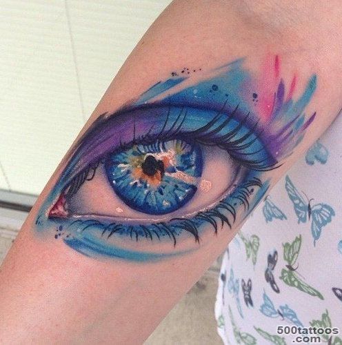 Watercolor Eye Tattoo Design_37