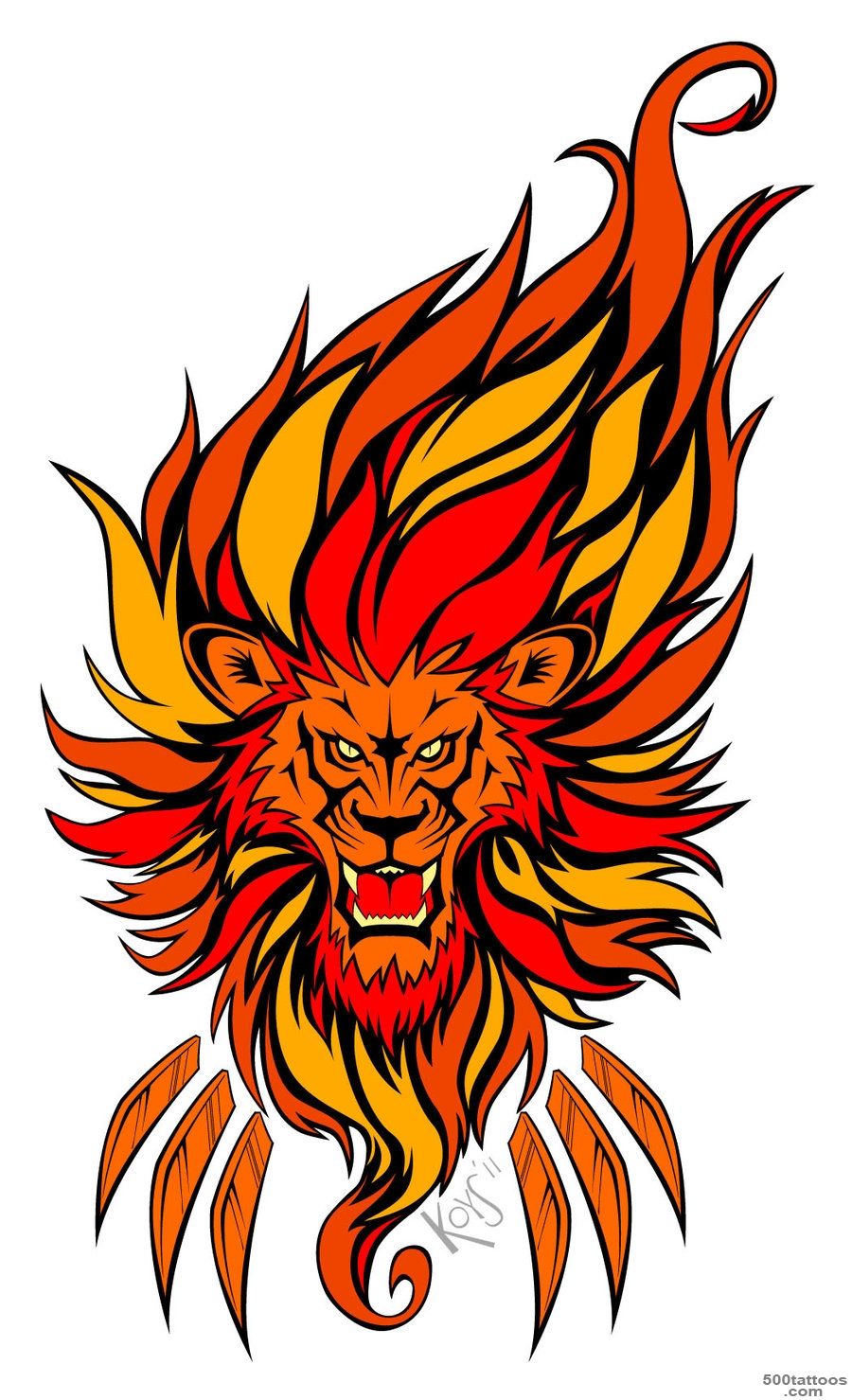 Fire Lion Tattoo Design  Tattoobite.com_36