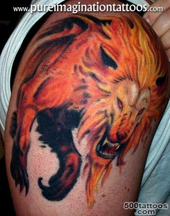 Fire Lion Tattoo Design  Tattoobite.com_45