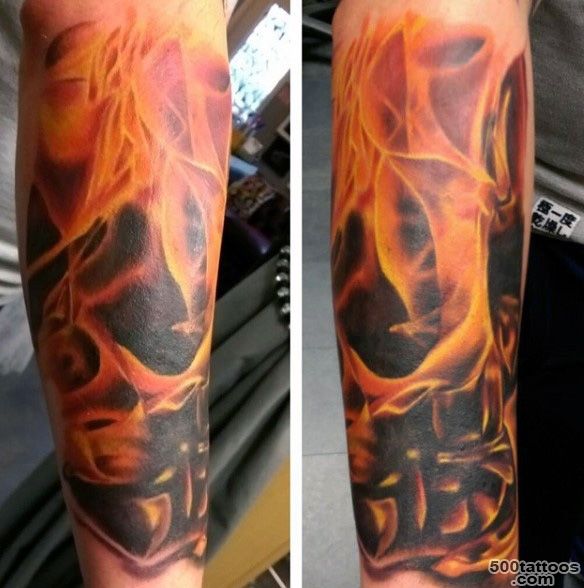 Top 60 Best Flame Tattoos For Men   Inferno Of Designs_27