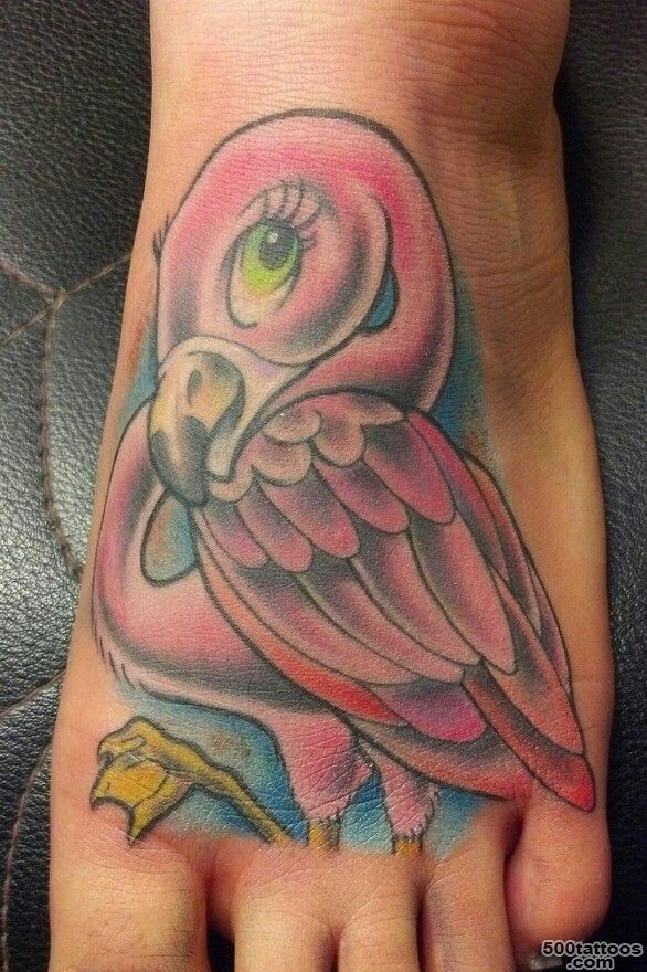 Cute flamingo tattoo on foot   Tattooimages.biz_44