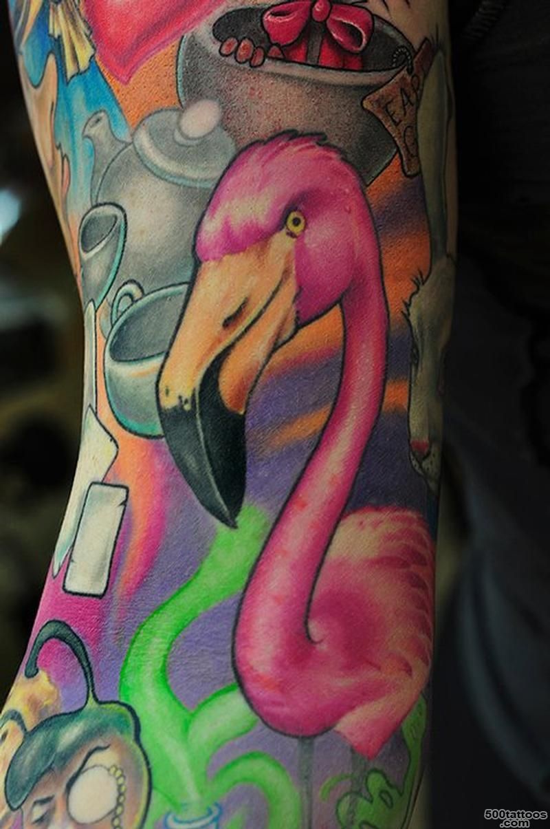 Off the Map Tattoo  Tattoos  Bez  pink flamingo tattoo_17