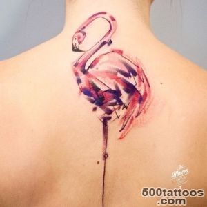 Amazing Watercolor Flamingo Tattoo On Forearm_2
