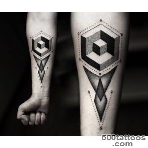 Black Geometric Forearm Tattoo_17