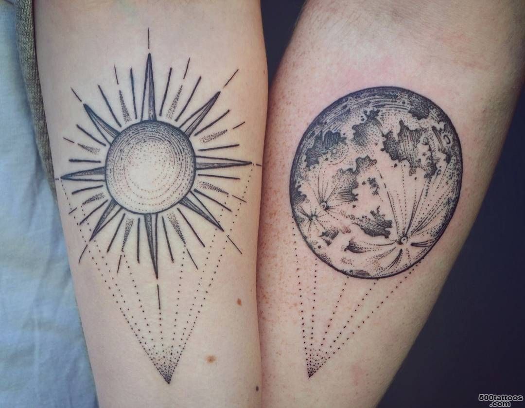 Sun and Moon Friendship Tattoos  Venice Tattoo Art Designs_30
