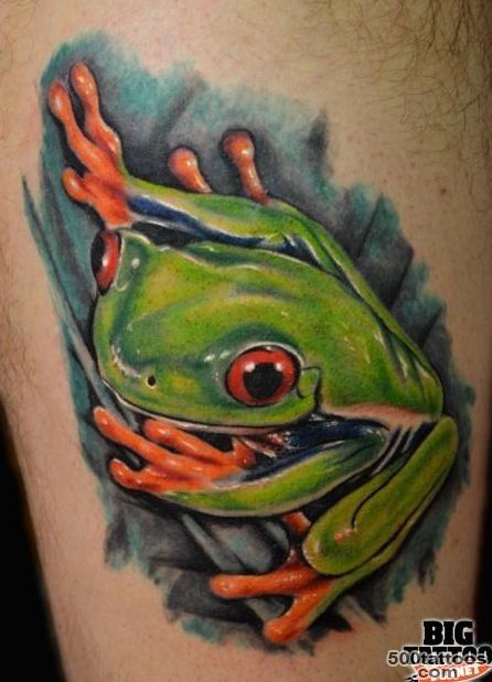 Watercolor tree frog tattoo   Tattooimages.biz_48