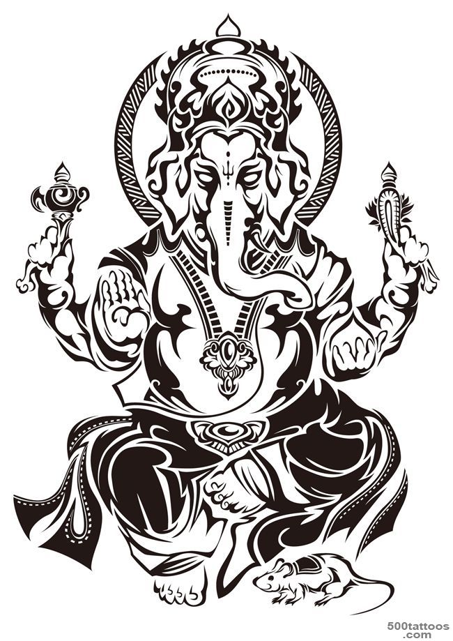 Black And Grey Dancing Ganesha Tattoo On Forearm_38