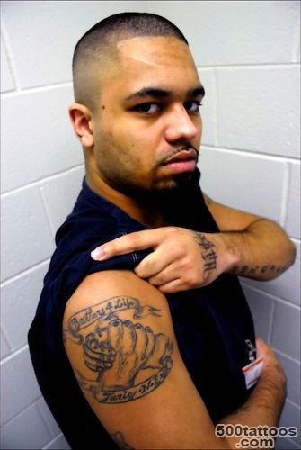 Prison inmate with gang tattoo, NETA Never Ever Toteratate Abuse ..._45