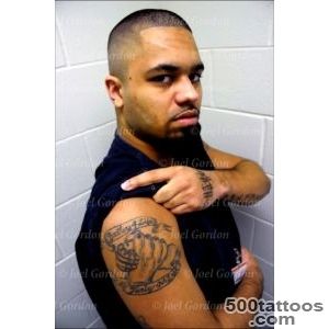 Prison inmate with gang tattoo, NETA Never Ever Toteratate Abuse _44