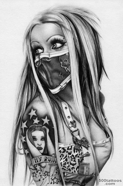 19+ Gangster Clown Girl Tattoo Images And Designs_25