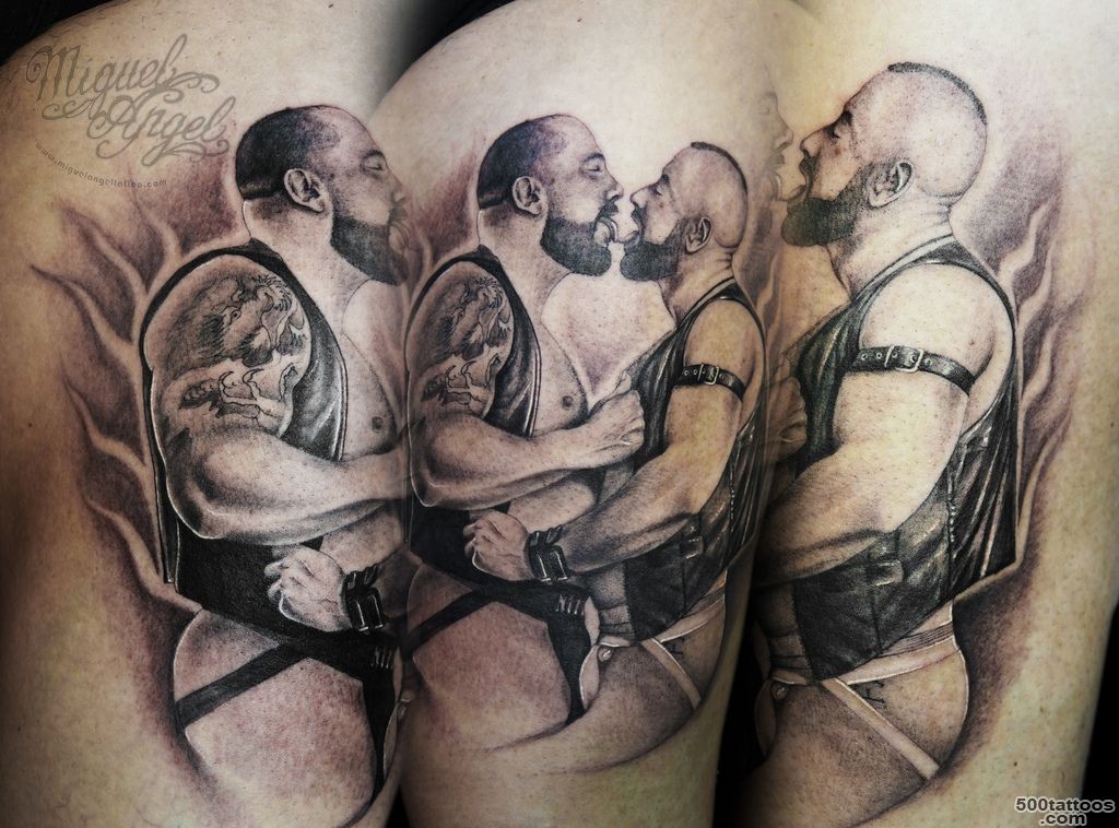 Gay Couple portrait tattoo  Miguel Angel Custom Tattoo Arti…  Flickr_4