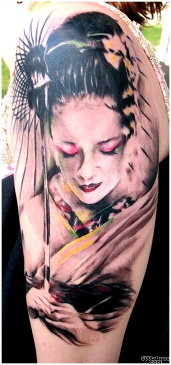 45 Traditional Geisha Tattoo that Inspire your Artistic Side_27