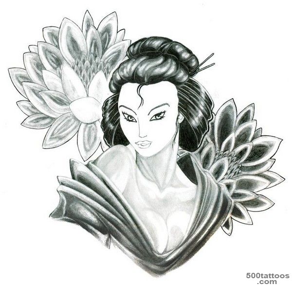 52 Japanese Geisha Tattoo Designs and Drawings with Images ..._30