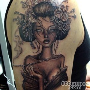 50+ Beautiful Geisha Tattoos  Art and Design_11