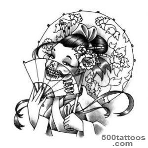 52 Japanese Geisha Tattoo Designs and Drawings with Images _38