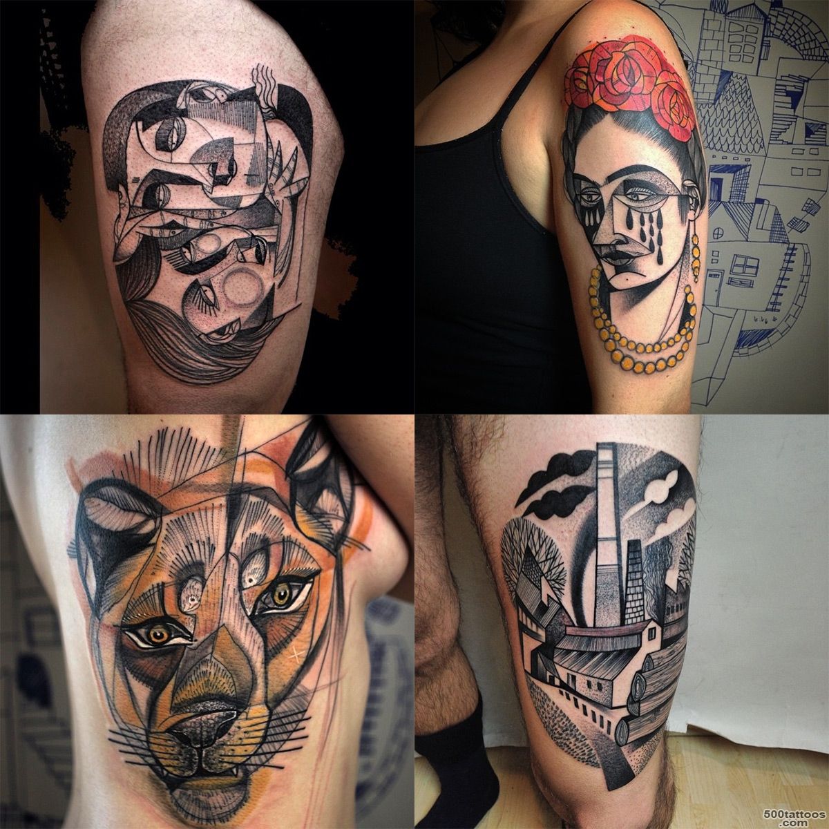 German Tattoo Artist Creates Beautiful Cubist Designs – Johnny, etc._44
