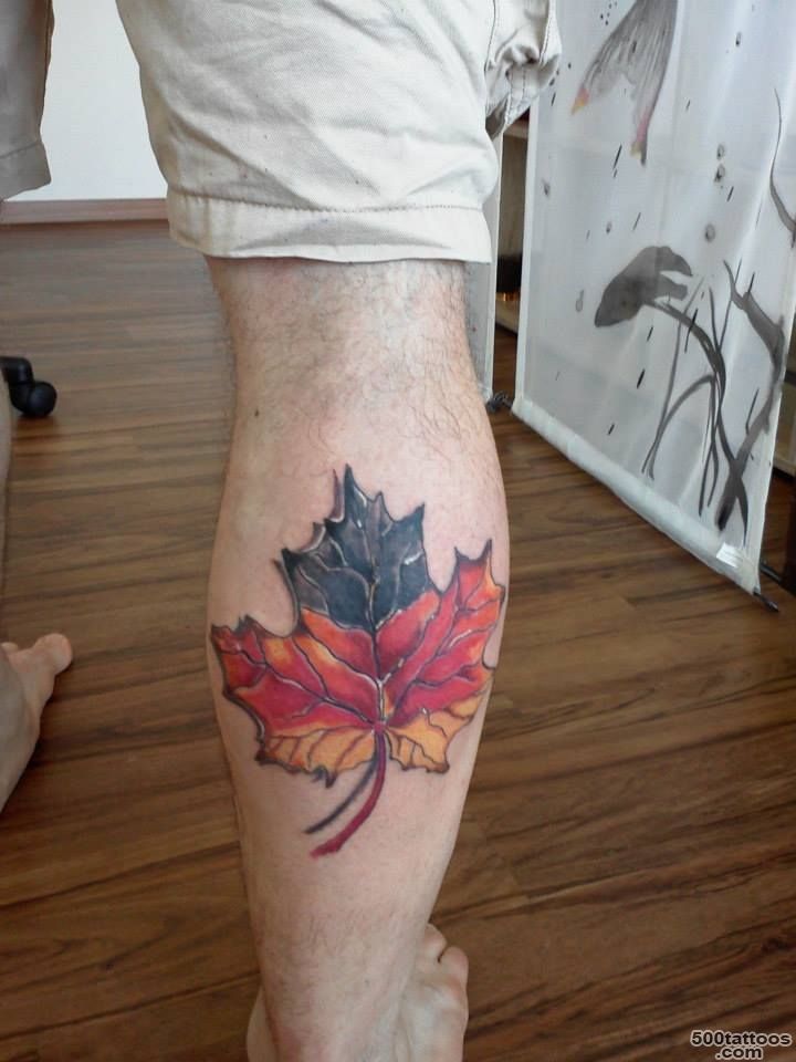 Maple leaf with German colors, Cungus Tattoo, Ansbach Germany ..._20