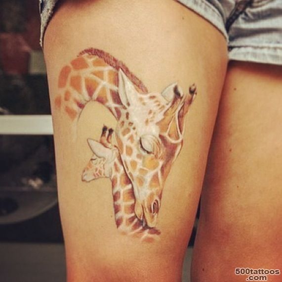 Interesting color ink giraffe tattoo   Tattooimages.biz_17