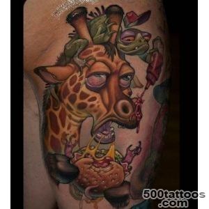 Insane Giraffe Tattoo New School  Best Tattoo Ideas Gallery_18