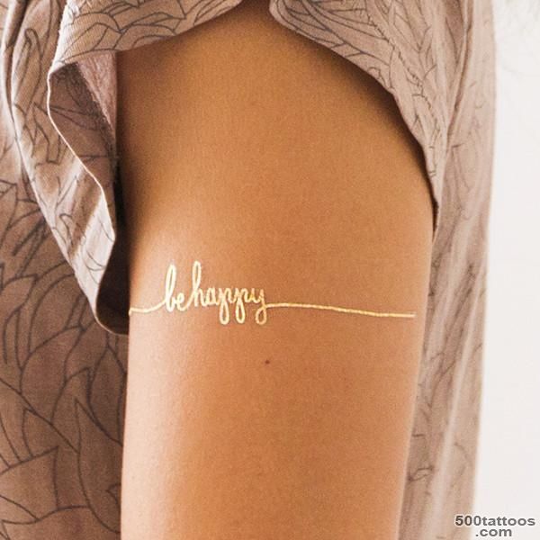 Tattly™ Designy Temporary Tattoos. — Be Happy (Gold)_13